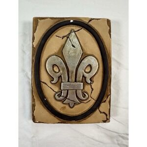Fleur De Lis Wall Plaque Rustic New Orleans Decor Distressed Relief Art